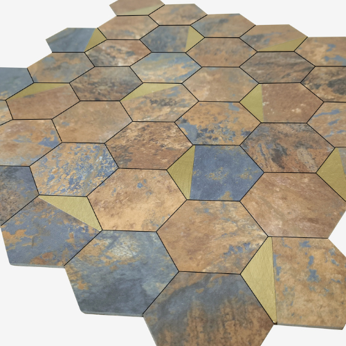 Heksagon Smeđe-Zlatni