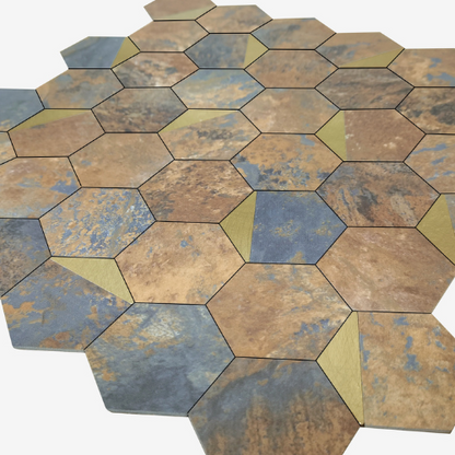 Heksagon Smeđe-Zlatni