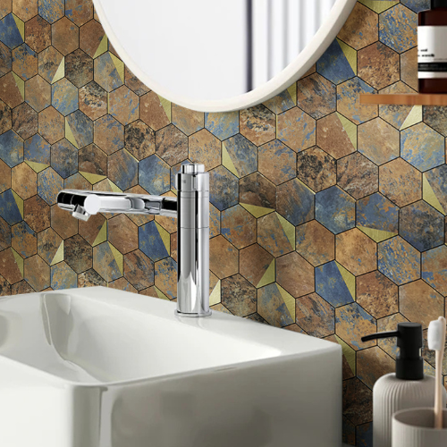 Heksagon Smeđe-Zlatni