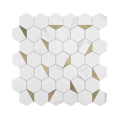Heksagon Bijelo-Zlatni