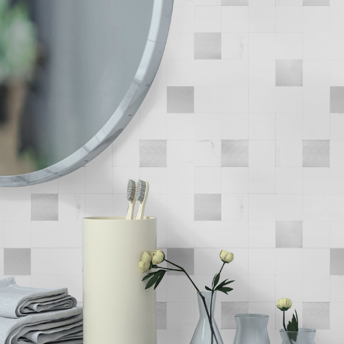 Mozaik Mermer Bijelo-Sivi