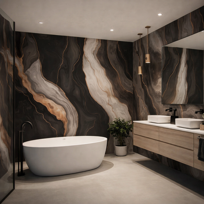 PVC Panel Luksuzni Crni Mermer 122cmx280cm