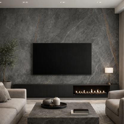 Tamno Sivi Mermer sa Zlatom Samoljepljiva Tapeta 60cmx10m